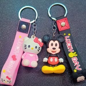 Doremon And micky mouse Girl Cute PVC Shiba Inu Keychain Creative New Year Gift Key Ring